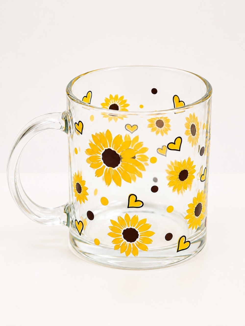 Sunflower Glass Mug 12oz